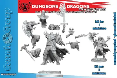 Figurine d&d frameworks human warlock male